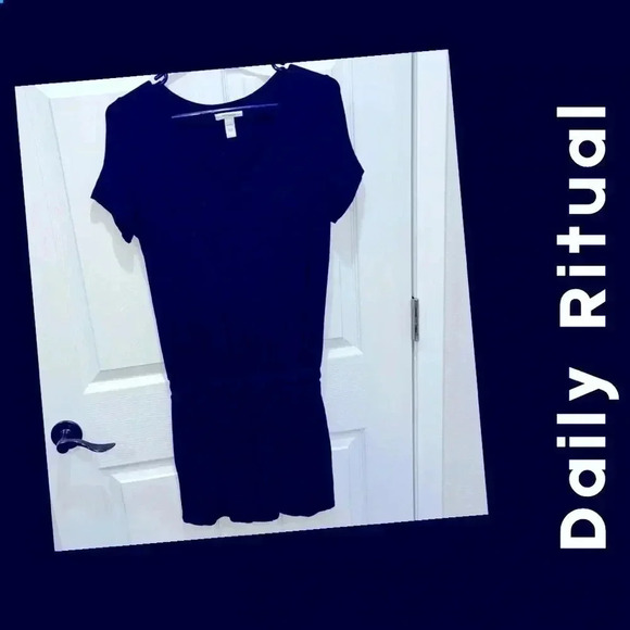 Daily Ritual Shorts Romper One piece Navy Blue - Picture 1 of 5